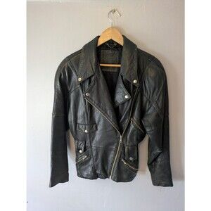 Vintage Leather Motorcycle Biker Punk Moto Jacket Womens Small, Cuir Du Monde